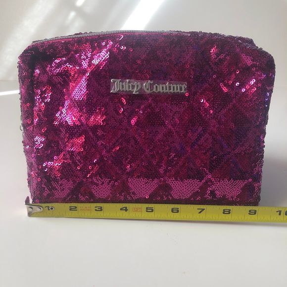 Juicy Couture sequin sparkle cosmetic/toiletry travel bag NWT - Picture 8 of 15